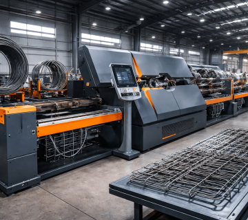 Automated stirrup production line with fully automatic stirrup bending machine