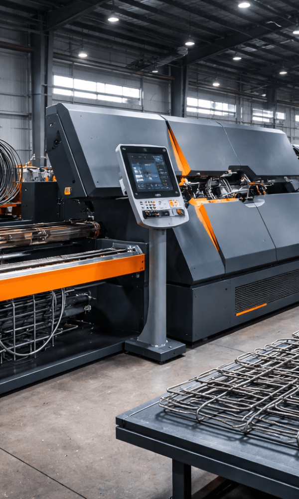 Automated stirrup production line with fully automatic stirrup bending machine